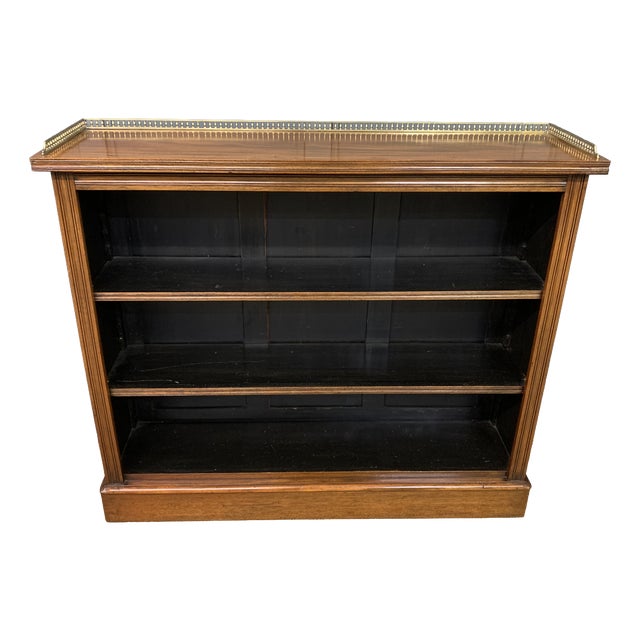 Antique Victorian Walnut Open Bookcase, 1900 For Sale