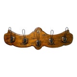 Vintage Italian Wood Iron Wall Coat Rack by Gianfranco Ballerini – Traditional/ European Rustic/ Old World Cottagecore For Sale