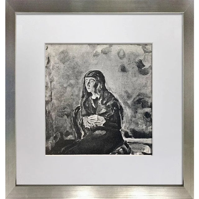 1920s Edvard Munch “Mädchenbild” Lithograph (1922), Limited Edition 61/200, Signed in Plate, Custom Framed For Sale - Image 5 of 5