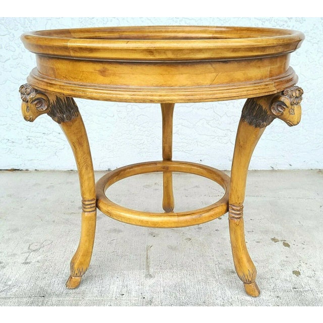 Offering One Of Our Recent Palm Beach Estate Fine Furniture Acquisitions Of A Gueridon Rams Head Hoof Footed Side Center...