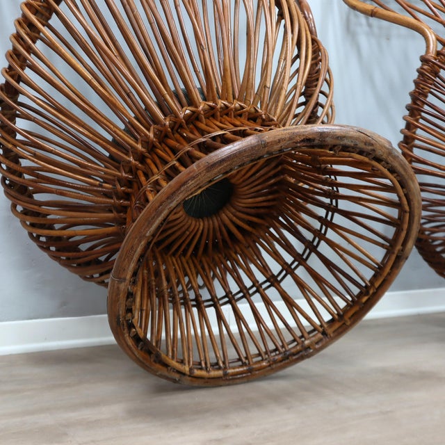 Margherita Armchairs in Rattan and Cane by Franco Albini, 1950s, Set of 2 For Sale - Image 11 of 13