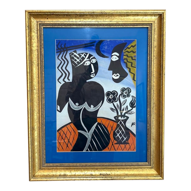 Abstract African Nude Woman Painting For Sale