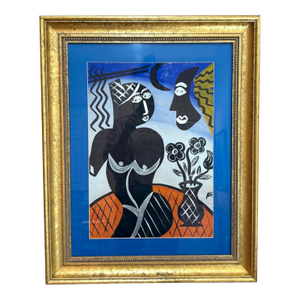 Abstract African Nude Woman Painting