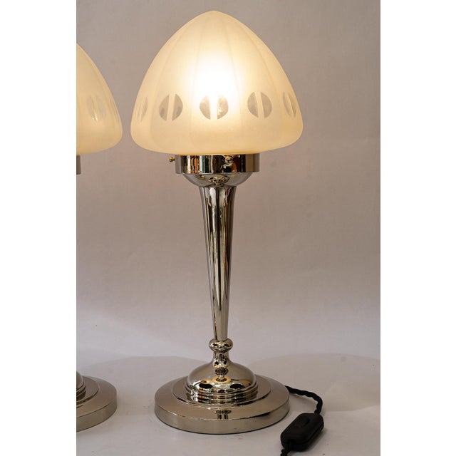 Art Deco Nickel Plated Table Lamps, 1920s, Set of 2 For Sale - Image 10 of 15