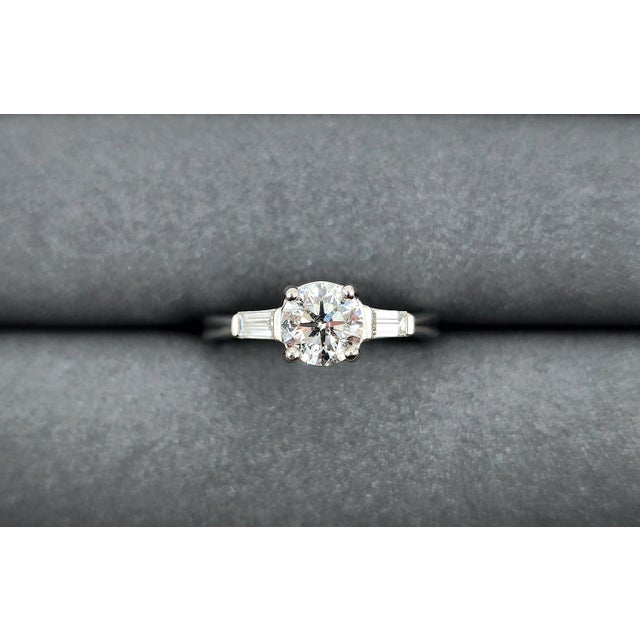 Early 21st Century 1.13 Ct Platinum Diamond Ring Size 5 For Sale - Image 5 of 9