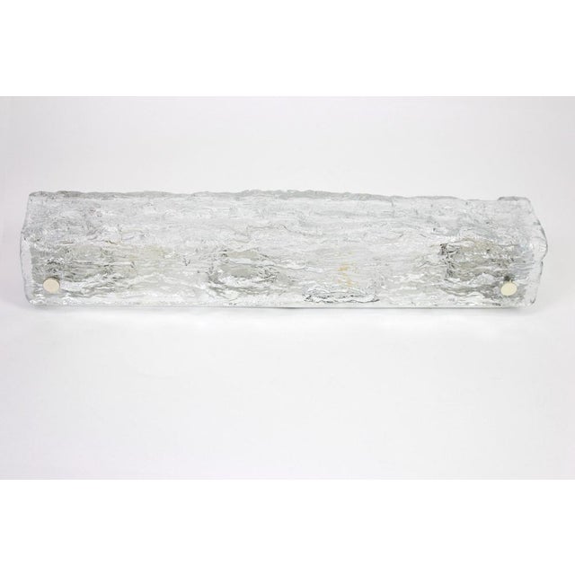 Large German Murano Ice Glass Vanity Sconces from Kaiser, 1970s, Set of 3 For Sale - Image 3 of 10