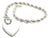 1990s Tiffany & Co Estate Twisted Rope Bracelet With Heart 8" Sterling Silver For Sale