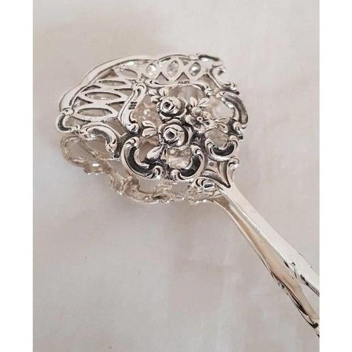 Antique Early 20th Century 800 Silver Patisserie Serving Tongs For Sale - Image 3 of 18