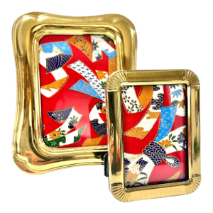 Vintage Brass Tabletop Picture Frames, Coordinating Hollywood Regency Pair