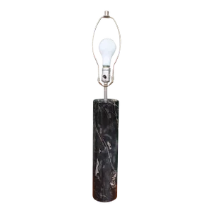 1960s Black Marble Column Table Lamp by Robert Sonneman