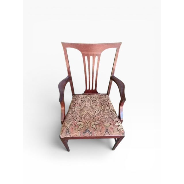 Maroon 1980s Chippendale-Style Dining Chairs Attributed to Councill Craftsmen (6 Side Chairs + 1 Armchair) For Sale - Image 8 of 14