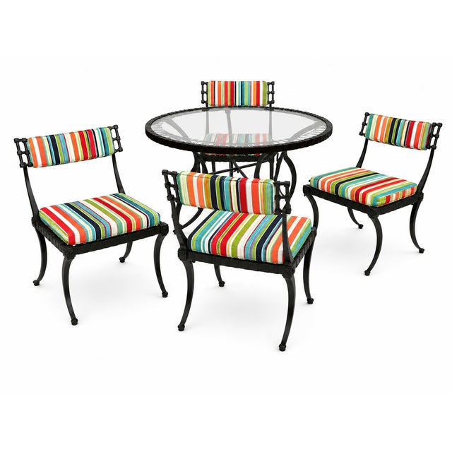 Mid-Century Modern Thinline Klismos Patio Set For Sale - Image 3 of 5