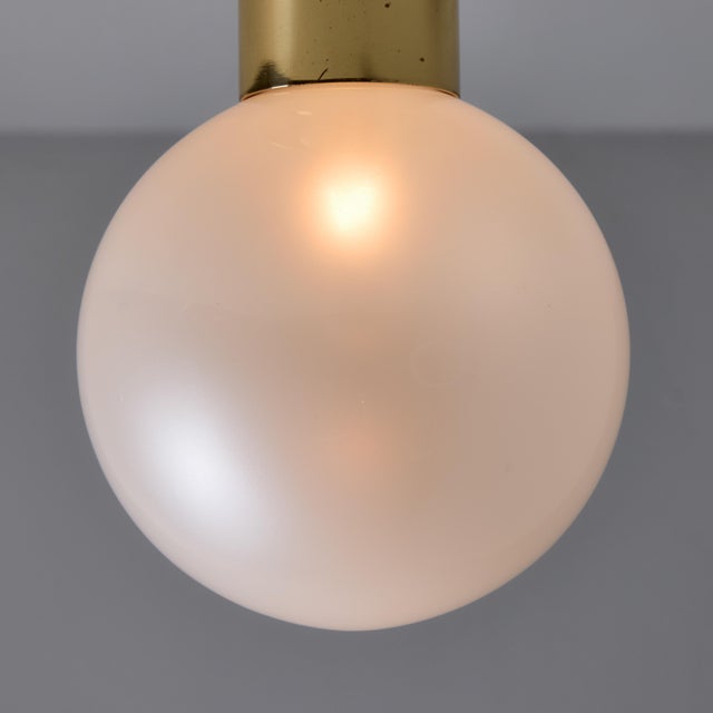 1970s Motoko Ishii Opaline Glass and Metal Ceiling or Wall Light for Staff Leuchten For Sale - Image 13 of 18