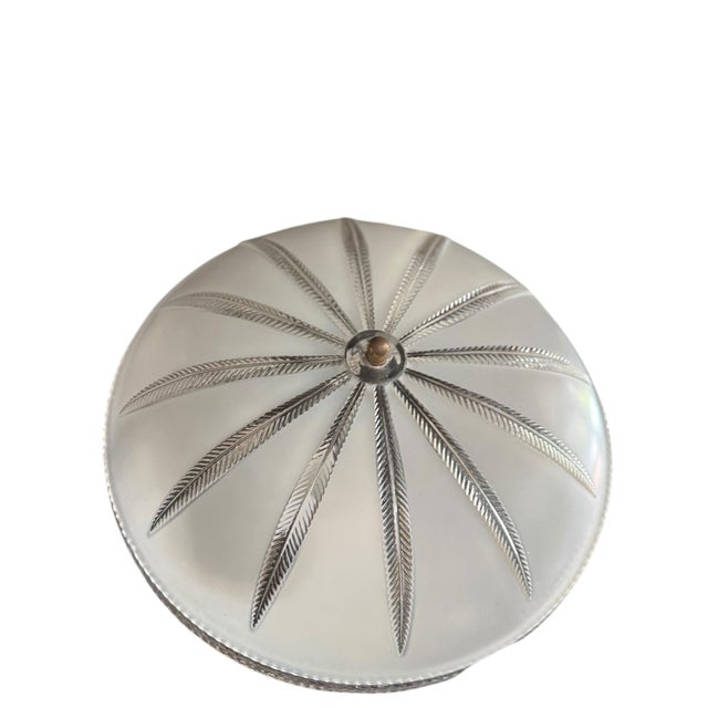 Alabaster Art Deco French Inspired Alabaster Hammered Copper & Frosted Glass Dome Table Lamp, Circa 1930s For Sale - Image 8 of 14