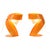 Set of two abstract orange table lamps in a distinct Space Age style—sleekly designed accent lamps made from orange-...