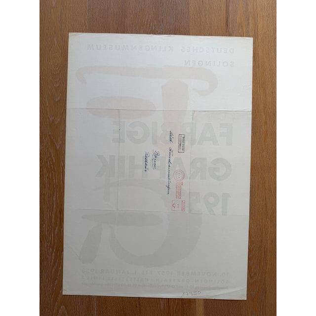 Anonymous, Farbige Graphik, 1957, Deutsches Klingenmuseum Solingen, 1957, Vintage Exhibition Poster, Printed in Germany For Sale - Image 10 of 12
