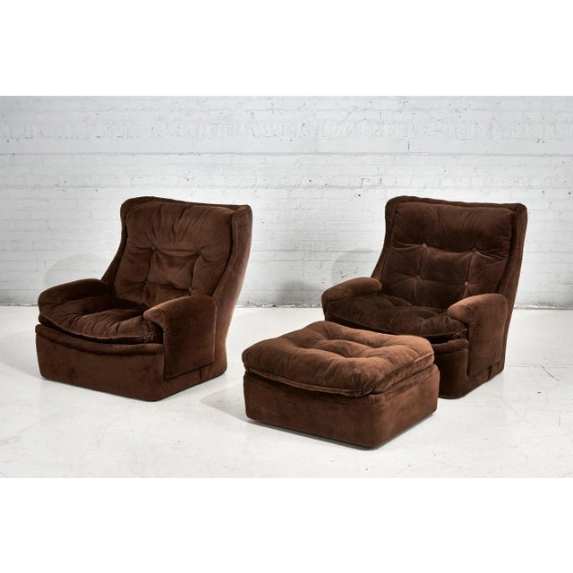 Orchidee Lounge Chairs and Ottoman by Michel Cadestin for Airborne, France 1968 For Sale - Image 4 of 12