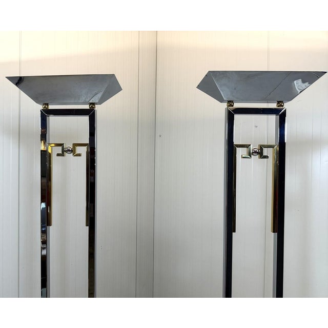 Floor Lamps in Chrome and Brass from Arte Lumen, 1970s, Set of 2 For Sale - Image 11 of 18