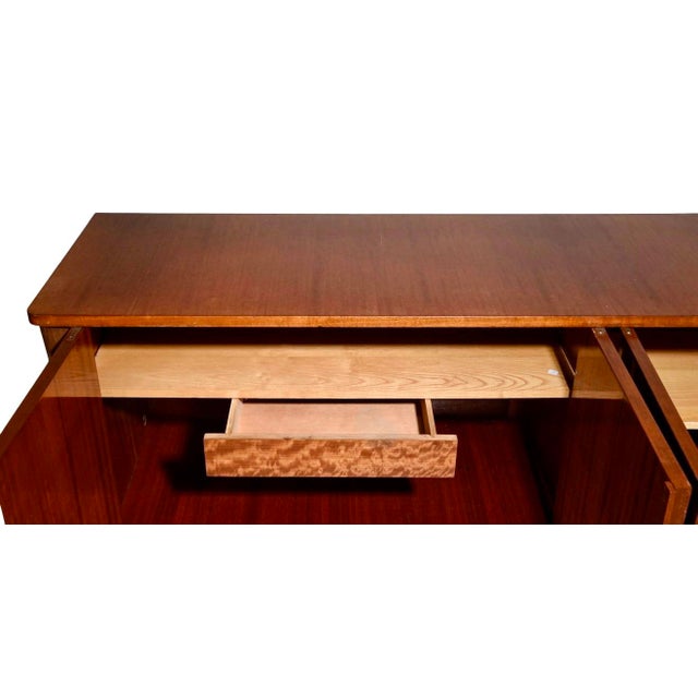 Mid-Century Modern 1960s French Mid-Century Modern Sideboard With Brass Pulls and Storage Drawers For Sale - Image 3 of 12