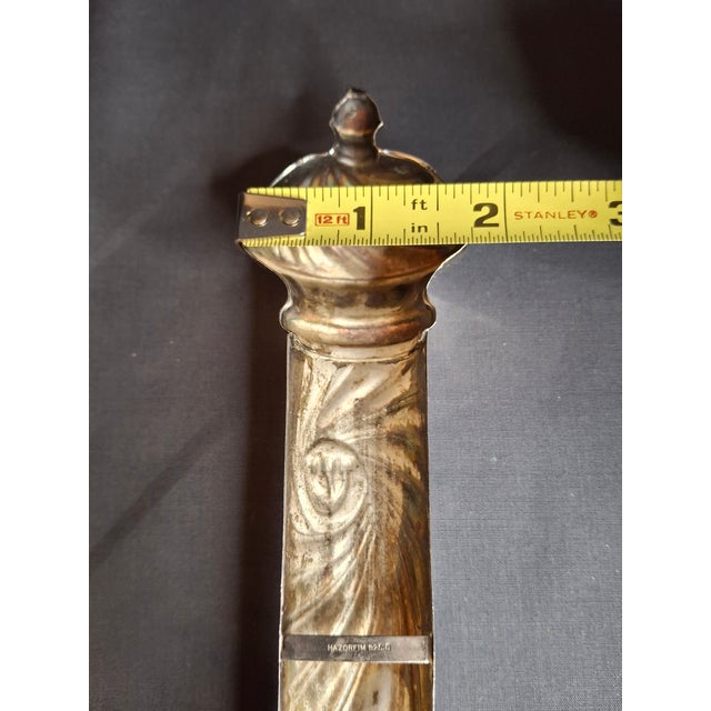 Vintage Hazorfim Israel 925 Sterling Silver Mezuzah Case, Spiral Swirl Repousse For Sale - Image 4 of 18