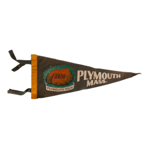 Vintage Plymouth Rock Mass. Felt Flag Pennant