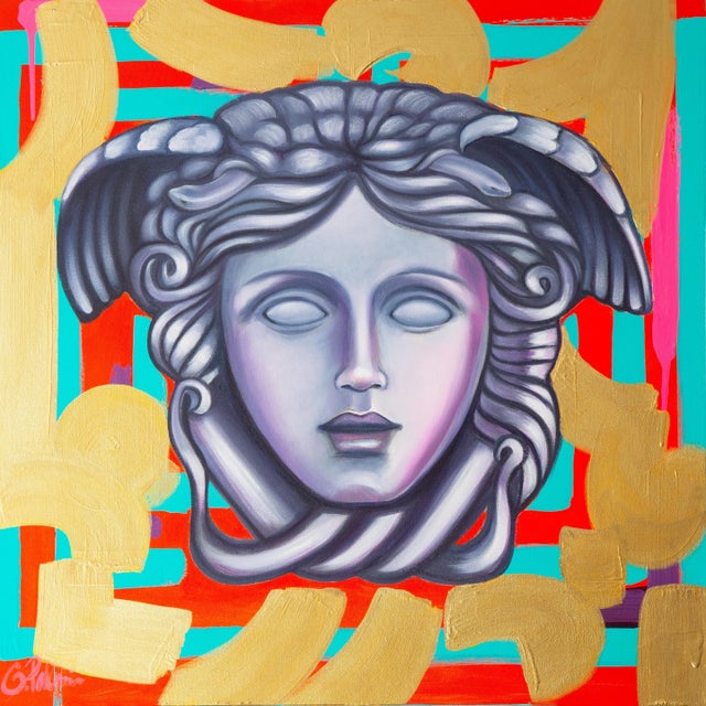 A Mythological Colorful Portrait, "Medusa" For Sale