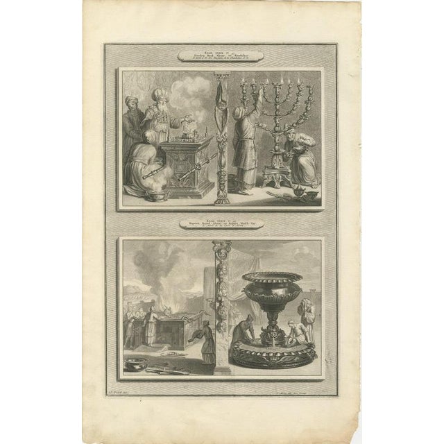 Baroque Pieter Mortier, Tabernacle Altars, Golden Candlestick and Brazen Laver, 1700, Engraving For Sale - Image 3 of 12