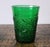 Mid-Century Modern 6 Mid Century Forest Green Glass Sandwich Pattern Juice Tumblers W/ Saucers ~ Anchor Hocking For Sale - Image 3 of 10