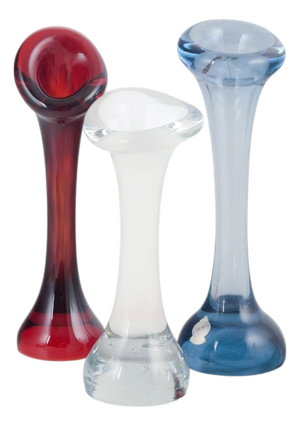 Sculptural Glass Vases from Mantorp Glasbuk and Skånska Glasbruket, 1970s, Set of 3