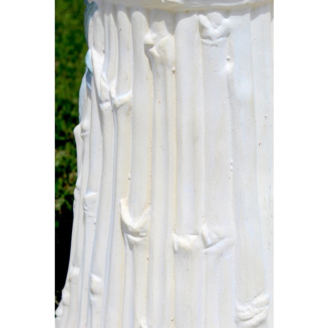 Vintage Coastal Heron Garden Pedestal | Decorative Plant Stand | Cottage & Chinoiserie Accent For Sale - Image 13 of 15