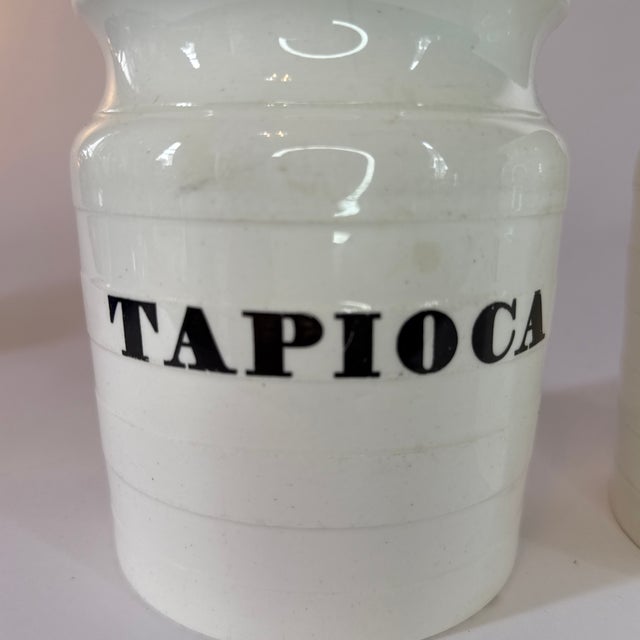 Cream Pair of 19th-Century English Ironstone Pantry Jars With Original Lids For Sale - Image 8 of 8