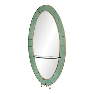 Late 29th Century Cristal Arte Large Scale Oval Floor Mirror For Sale