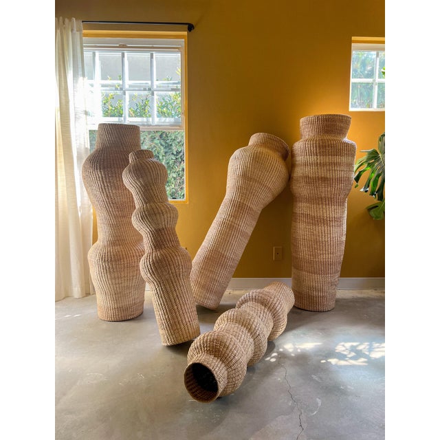 Textile 1990s Abstract Handwoven Palm Sculpture, Large (Wide) For Sale - Image 7 of 12