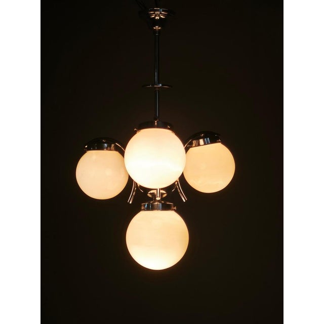 Art Deco Champagne Glass Chandelier, Former Czechoslovakia, 1930s For Sale - Image 3 of 14