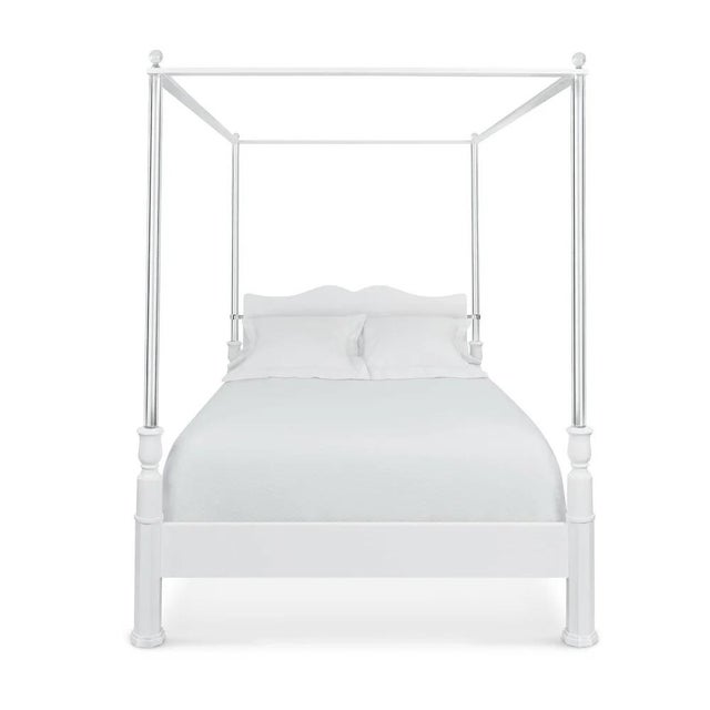 Even when pared down, the familiar form of a traditional tester bed can still be surprising. This bed refines early 20th-...