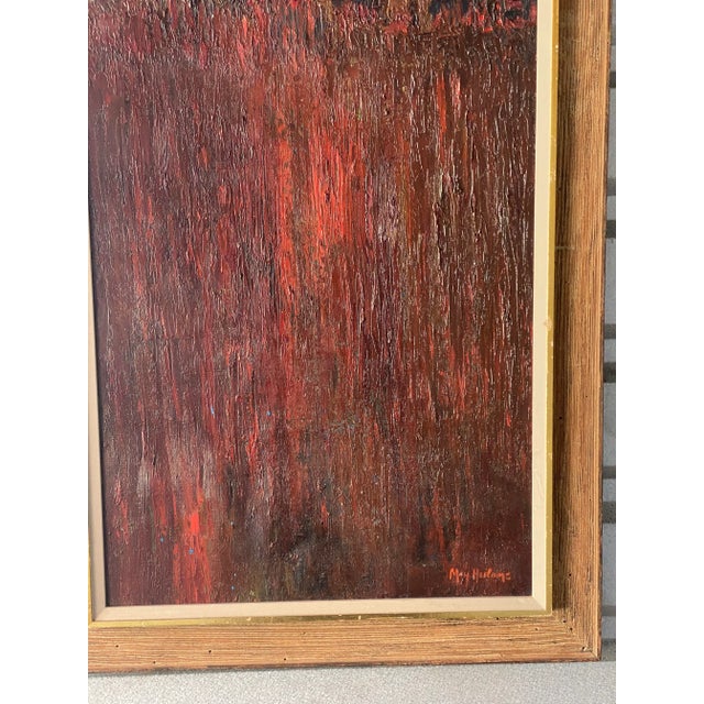 Midcentury Abstract Original Oil Painting Signed May Heiloms For Sale In West Palm - Image 6 of 7