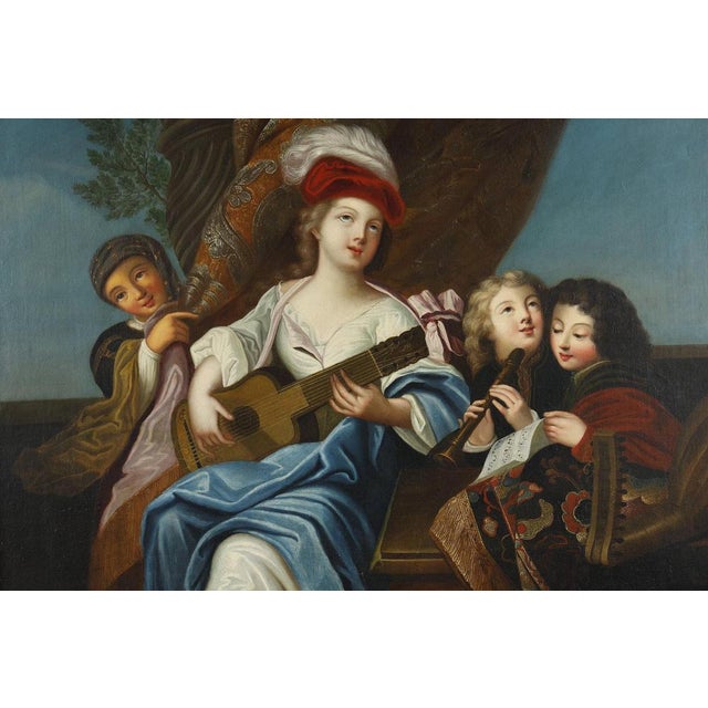After J-F Courtin, The Zither Player, 1850, Oil on Canvas, Framed For Sale - Image 6 of 18