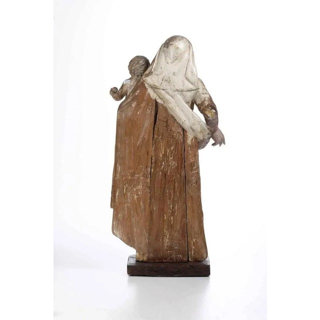 Italian Artist, Baroque Madonna with Child, 17th Century, Wood For Sale - Image 4 of 6