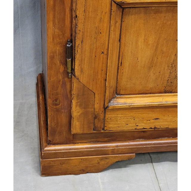 Early 20th Century Antique French Rustic Pine and Cherry Wood Cupboard For Sale - Image 5 of 11