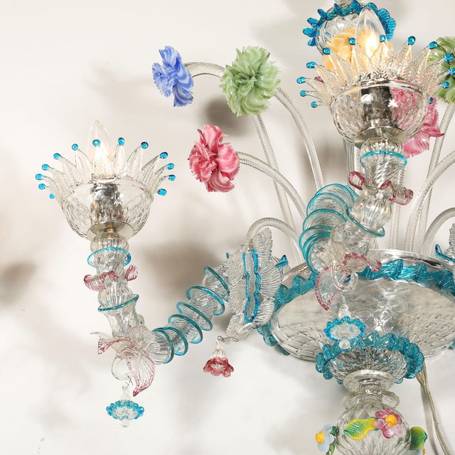 1950s Mid-Century Hand-Blown Murano 3-Arm Classical Wall Sconces - a Pair For Sale - Image 13 of 18