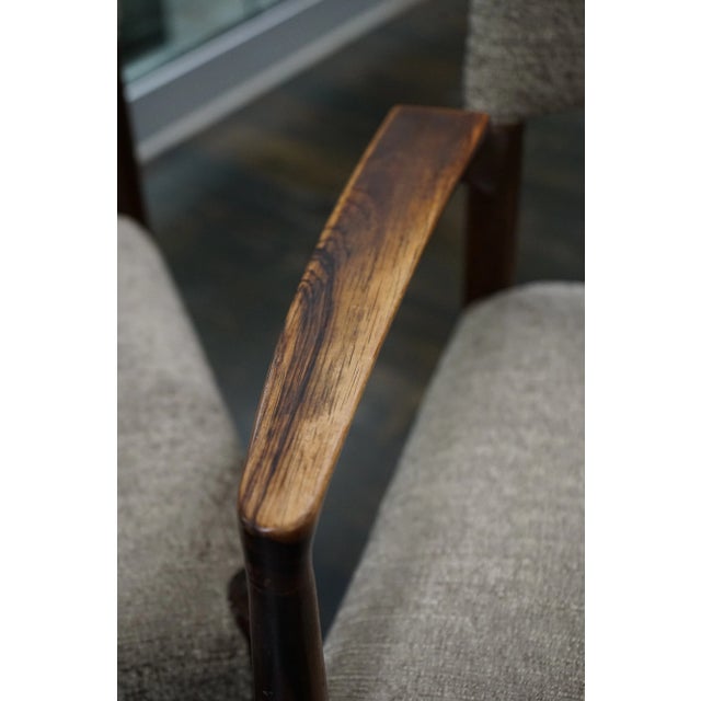 Wood 1950s Set of 4 Danish Rosewood "Madsen" Dining Chairs Attributed to Aksel Bender For Sale - Image 7 of 15