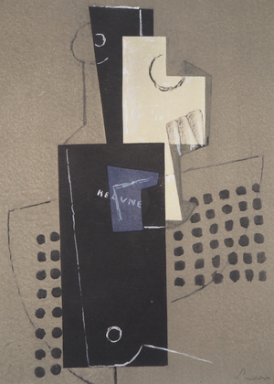 Henri Laurens, Cubist Bottle and Guitar, 1956, Signed Stencil