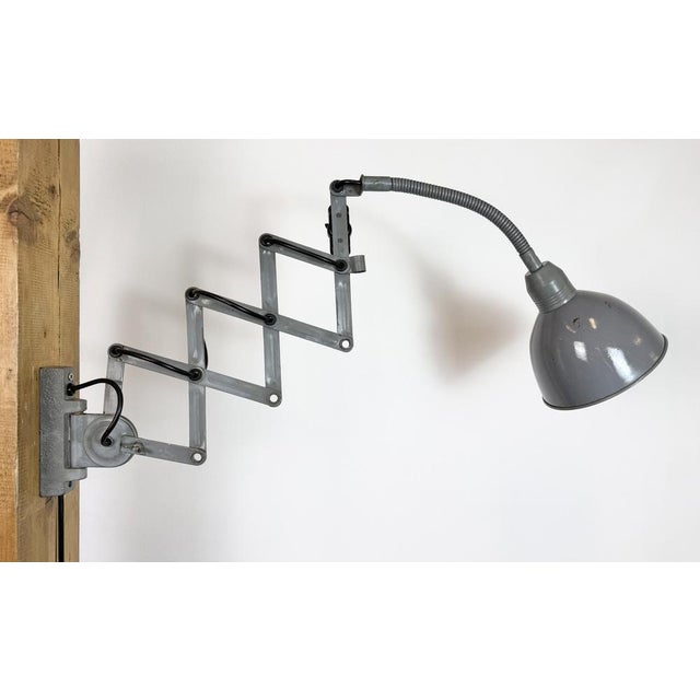 Vintage Industrial Gooseneck Scissor Wall Lamp from Elektroinstala, 1960s For Sale - Image 17 of 18