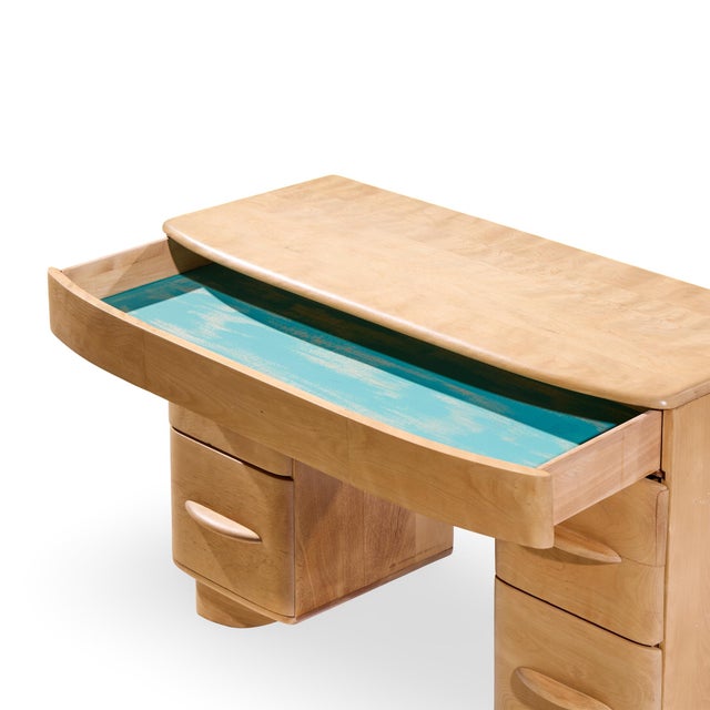 Wood Heywood Wakefield Mid Century Vanity Desk For Sale - Image 7 of 8