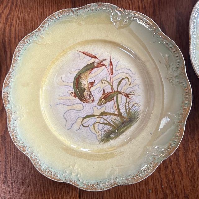 Late 19th Century Limoges Fish Service With Platter and Five Plates Circa 1880-1890 - Set of 6 For Sale - Image 5 of 9
