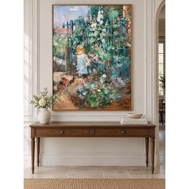 French Vintage French Impressionist Art Print – Flower Garden Landscape by Morisot, 36" X 48" For Sale - Image 3 of 8