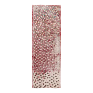 Vintage Art Deco Handmade Red Geometric Wool Runner