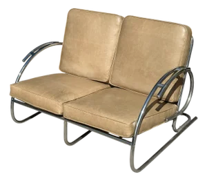 1925 Art Deco Paris Expo Machine Age Modernist Streamline Sofa Settee