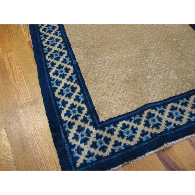 Early 20th Century 1900s Beige Open Field Antique Chinese Peking Rug 3'0" X 5'10" Handknotted Wool Carpet For Sale - Image 5 of 5