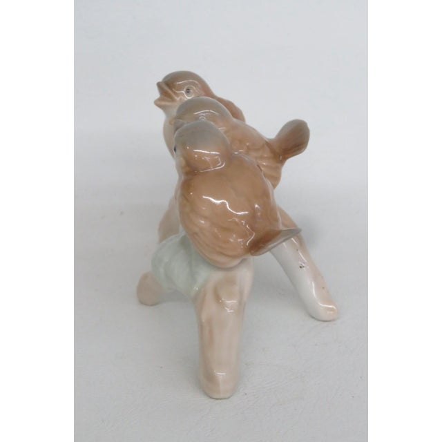 Japanese Otagiri Three Birds Perched on Branch Porcelain Figurine Made in Japan 4965b For Sale - Image 3 of 13